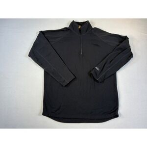 Vintage REI Polartec Mens LT Large Tall Quarter Zip Pullover Black USA Fleece